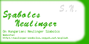 szabolcs neulinger business card